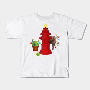 Dog in the hydrant Kids T-Shirt